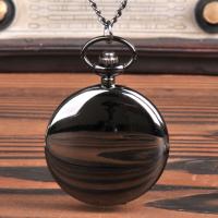 Pocket Watch Zinc Alloy with Plastic Chinese watch movement black waterproofless & Unisex plated Approx 16.92 Inch Sold By Lot