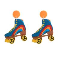 Acrylic Jewelry Earring with Iron Shoes fashion jewelry & for woman 67mm Sold By Pair