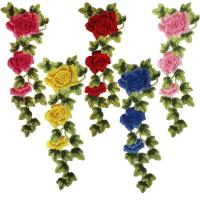 Syning -on Patch, Polyester, Flower, Broderi, for kvinde, flere farver til valg, 420x155mm, Solgt af PC