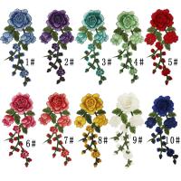Syning -on Patch, Polyester, Flower, Broderi, for kvinde, flere farver til valg, 135x300mm, Solgt af PC
