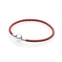 925 Sterling Silver Bracelet with leather cord & Unisex Sold By PC