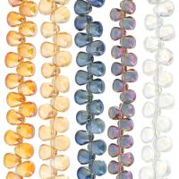 Kryształowe koraliki w kształcie łzy, Kryształ, Łezka, Powlekane, DIY, Więcej kolorów do wyboru, 6x9x6mm, sprzedawane na około 15 cal Strand