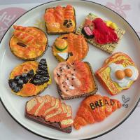 Mobile Phone DIY Decoration Resin Bread hand drawing multi-colored Sold By Lot