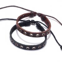 Cowhide Bracelet with Wax Cord & Zinc Alloy fashion jewelry & Unisex Sold By PC