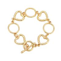 Zinc Alloy Bracelet gold color plated fashion jewelry & for woman golden 25mm Length 19 cm Sold By PC