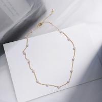 Plastic Pearl Necklace Zinc Alloy with ABS Plastic Pearl with 6cm extender chain plated fashion jewelry & for woman Sold Per 35 cm Strand