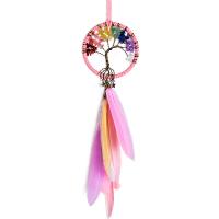 Fashion Dream Catcher Feather with Velveteen & brass wire & Gemstone Tree handmade hanging 250mm Sold By PC