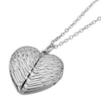 Fashion Locket Necklace Zinc Alloy Heart plated Unisex nickel lead & cadmium free Length 15.75 Inch Sold By PC