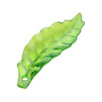 Acrylic Pendants Leaf DIY & transparent green Sold By Bag