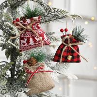 Linen Christmas Tree Decoration with Plastic handmade Christmas jewelry Sold By PC