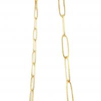 Brass Ovalni Chain, Mesing, pozlaćen, možete DIY & različite veličine za izbor, više boja za izbor, 50Yards/Lot, Prodano By Lot