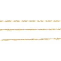 Brass Curb Chain, 18K gold plated, wave chain & DIY, 2mm, 100Yards/Lot, Sold By Lot