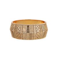 Cink Alloy Bangle Nakit, zlatna boja pozlaćen, modni nakit & za žene, zlatan, 75x30mm, Prodano By PC
