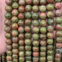Natural Unakite Beads Round polished DIY Sold Per Approx 14.17 Inch Strand