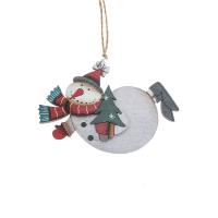 Wood Christmas Tree Decoration Snowman brushwork Christmas jewelry Sold By PC