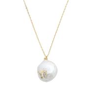925 Sterling Silver Pearl Necklace, with Freshwater Pearl, with 1.18 inch extender chain, plated, for woman, more colors for choice, Length:Approx 15.74 Inch, Sold By PC