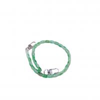 Green Jade Bag Straps with Zinc Alloy barrel silver color plated DIY green Length Approx 48.5 cm Sold By PC