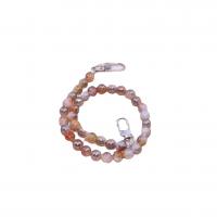 Flat Flower Agate Bag Straps with Zinc Alloy Round plated DIY mixed colors 10mm Length Approx 48.5 cm Sold By PC