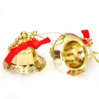 Plastic Christmas Tree Decoration Christmas Bell plated Christmas jewelry 35mm Sold By Bag