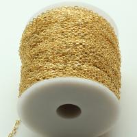 Mosiężny łańcuszek owal, Mosiądz, 14K złota chromowana, DIY, 2.80mm, 10m/wiele, sprzedane przez wiele