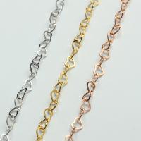 Brass Beading Chains, Heart, plated, DIY, more colors for choice, 3mm, 10m/Lot, Sold By Lot