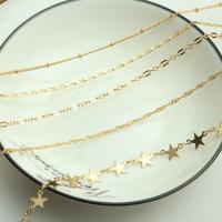 Brass Beading Chains 14K gold plated DIY Sold By Lot