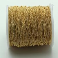 Sárgaréz nyaklánc lánc, 14K aranyozott, DIY, 1.20mm, 10m/Lot, Által értékesített Lot