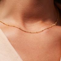 Cadena de Collar, acero inoxidable 304, con 6.5cm extender cadena, Joyería & para mujer, dorado, 1mm, longitud aproximado 42 cm, Vendido por UD