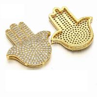 Brass Slide Charm Hand plated DIY & micro pave cubic zirconia nickel lead & cadmium free Sold By PC