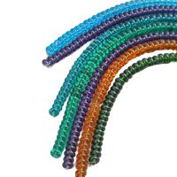 Rondelle-Krystal-Perler, Krystal, Flad Rund, tilfældigt sendt & du kan DIY, blandede farver, 4x8mm, Ca. 95pc'er/Strand, Solgt af Strand
