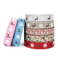 Len Kolorowe wstążki, Drukowane, DIY & Biżuteria Boże Narodzenie, dostępnych więcej kolorów, 50mm, 2m/szpula, sprzedane przez szpula