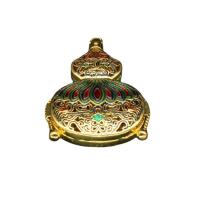 Cloisonne Pendants Brass with Cloisonne Calabash gold color plated Unisex & enamel mixed colors nickel lead & cadmium free Sold By PC