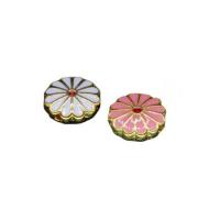 Imitation Cloisonne Zinc Alloy Beads with Cloisonne Flower gold color plated DIY & enamel nickel lead & cadmium free 12mm Sold By PC