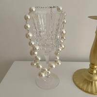 Collar de perlas de plástico, Perlas de plástico ABS, con aleación de zinc, con 5cm extender cadena, Joyería & para mujer, Blanco, Vendido para 42 cm Sarta