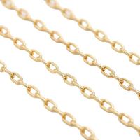 Brass Oval Chain 14K gold plated DIY nickel lead & cadmium free 3mm Sold By m