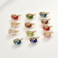 Crystal Pendants Brass with Crystal Heart gold color plated DIY nickel lead & cadmium free Sold By PC