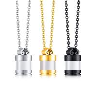 Cremation Jewelry Ashes Urn Necklace 304 Stainless Steel with Glass can open and put into something & fashion jewelry & Unisex Length Approx 24 Inch Sold By PC