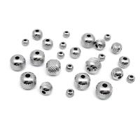 Rozsdamentes acél távtartó gyöngyök, 304 rozsdamentes acél, DIY & különböző méretű a választás, az eredeti szín, 100PC-k/Bag, Által értékesített Bag