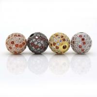 Cubic Zirconia Micro Pave Brass Beads with Cubic Zirconia Round DIY nickel lead & cadmium free Sold By PC
