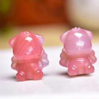 Agate salée Pendentif, ours, pour femme, rose, 13x16x10mm, Vendu par PC
