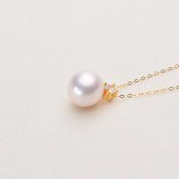 Freshwater Pearl Pendants with Brass Round gold color plated for woman & with rhinestone white 12-13mm Sold By PC