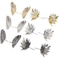 Brass Stick Pin Wing Shape plated DIY & micro pave cubic zirconia nickel lead & cadmium free Sold By Pair