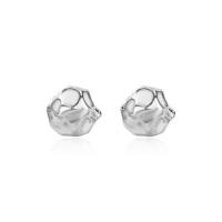 925 Sterling Silver Stud Earrings plated for woman & hammered Sold By Pair