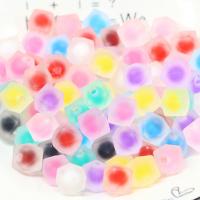 Frosted Acrylic Beads, Polygon, DIY, mixed colors, 15mm, Approx 100PCs/Bag, Sold By Bag
