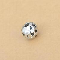 Brass Jewelry Beads Round silver color plated DIY & enamel nickel lead & cadmium free 10mm Approx Sold By Bag