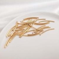 Brass Curved Tube Beads real gold plated & DIY golden nickel lead & cadmium free Sold By Bag