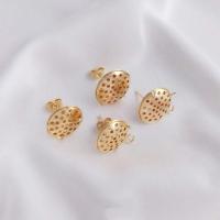 Brass Earring Stud Component real gold plated DIY golden nickel lead & cadmium free Sold By Pair