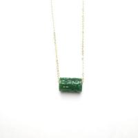 Pedra de jaspe pingente, Coluna, unissex, verde, 14x9.50mm, vendido por PC
