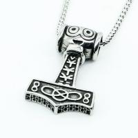 Titanium Steel Pendants Hammer of Thor DIY & for man & blacken silver color Sold By PC