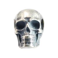 925 Sterling Sølv Mellemled Perler, Skull, Salve, oprindelige farve, 9.50x2.20mm, Solgt af PC
